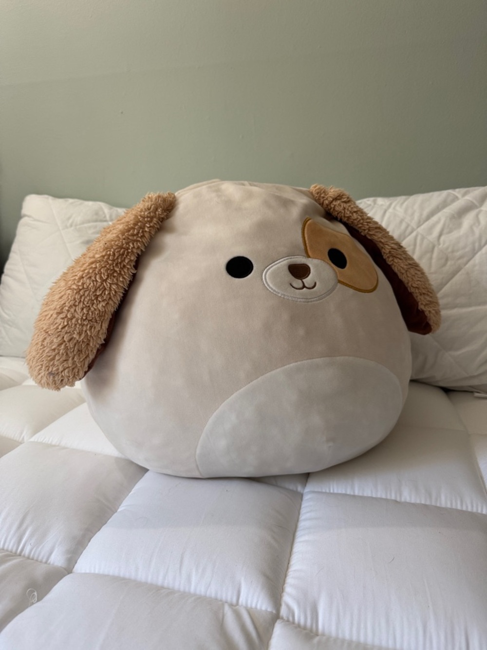 Squishmallows Cream & Brown Puppy Plush Pillow